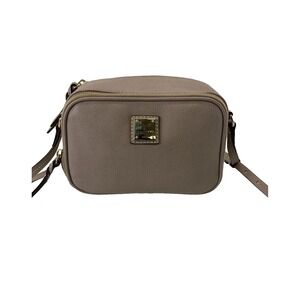Dooney & Bourke Light Khaki Textured Sawyer Leather Double Zip Crossbody